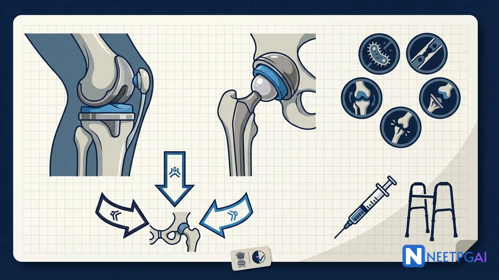 Joint Replacement Arthroplasty — Knee (TKA) and Hip (THA) for NEET PG 2027