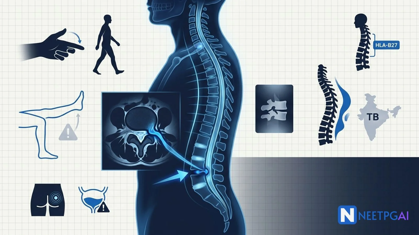 Spine Disorders — Radiculopathy, Cauda Equina, Myelopathy NEET PG 2026